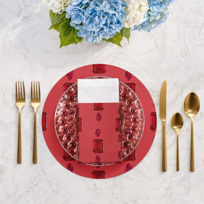 Gem Rubys Cotton Sateen Dinner Napkins, Crimson