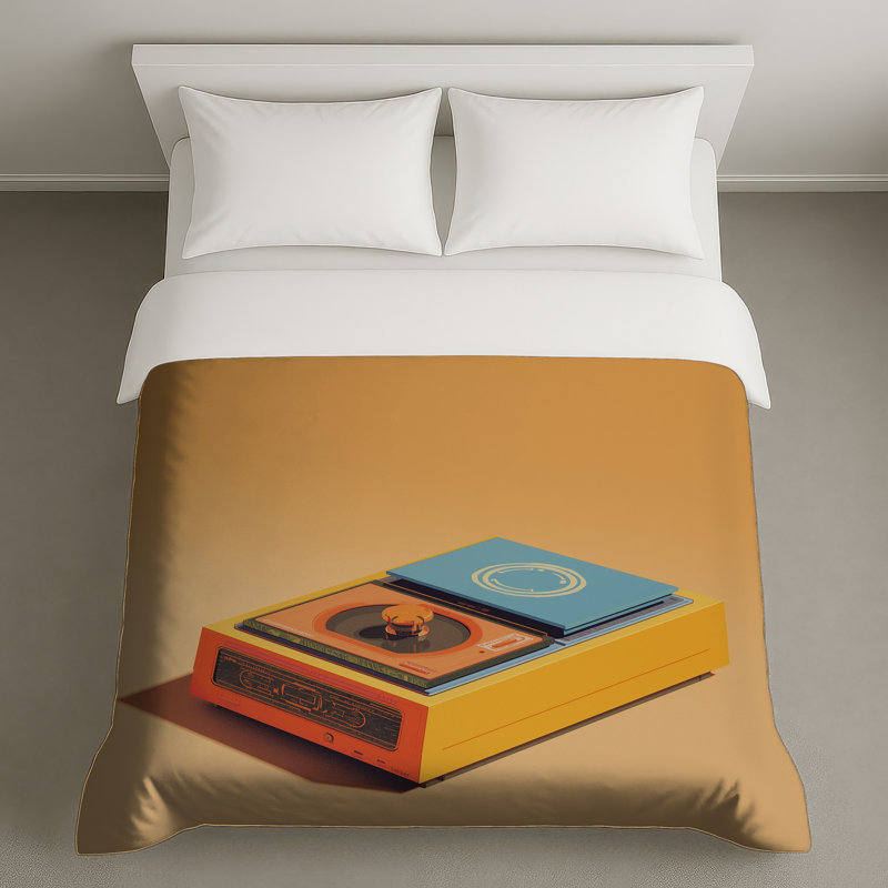 Housses de couette pour tourne-disque rétro, Lit simple