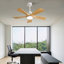 Hot Ventilateurs de plafond modernes de 42 pouces avec lumières et télécommande, 5 pales en bois massif, moteur à courant continu réversible-1574479203-1574479202