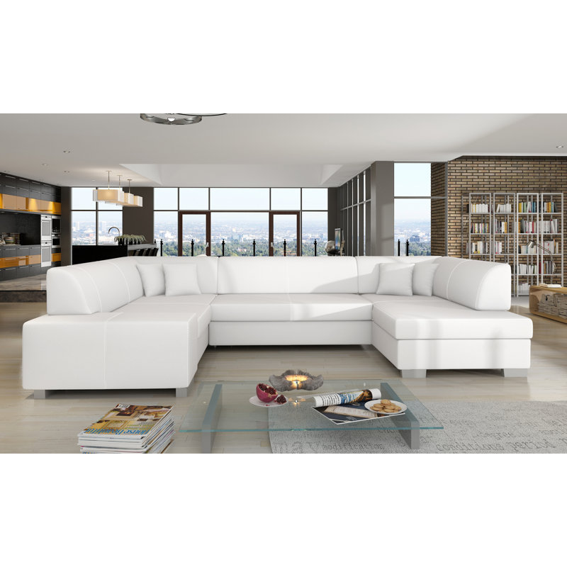 Sharmin 5 Seater Sofa Bed, Right Hand Facing, White