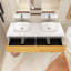 Ensemble de meuble-lavabo mural 63 po avec surface solide 63 po