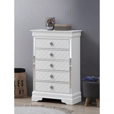 Modern Dresser Cabinet, 5 Drawers Chest
