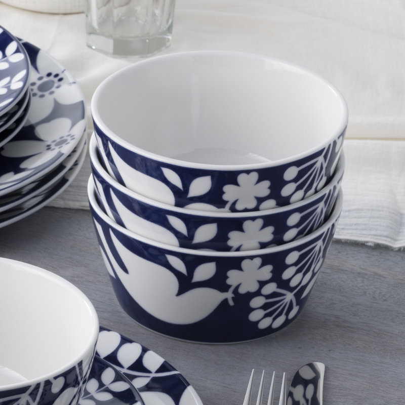 Noritake Bluefjord Set Of 4 Cereal Bowls, 6", 25 Oz.
