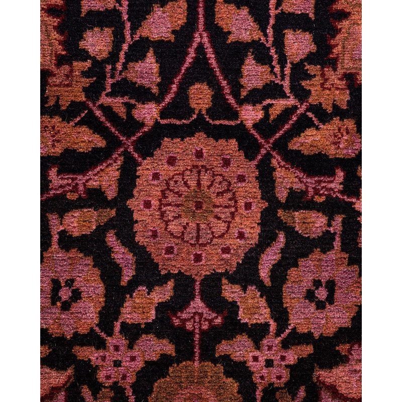 Tapis rose noué à la main de conception unique Holsworth - rose