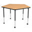 Structure Series Pentagon Adjustable Height Mobile Collaborative Activity Table with Casters-51954492-51404070