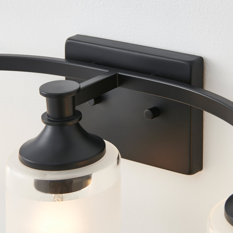 Éclairage pour salle de bain 3 lumières à intensité variable avec abat-jour en verre givré