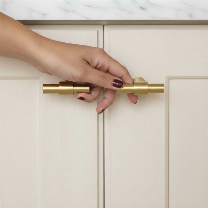Poignée d'armoire en laiton massif 2 po Madelyn Carter Liberty, Laiton satiné