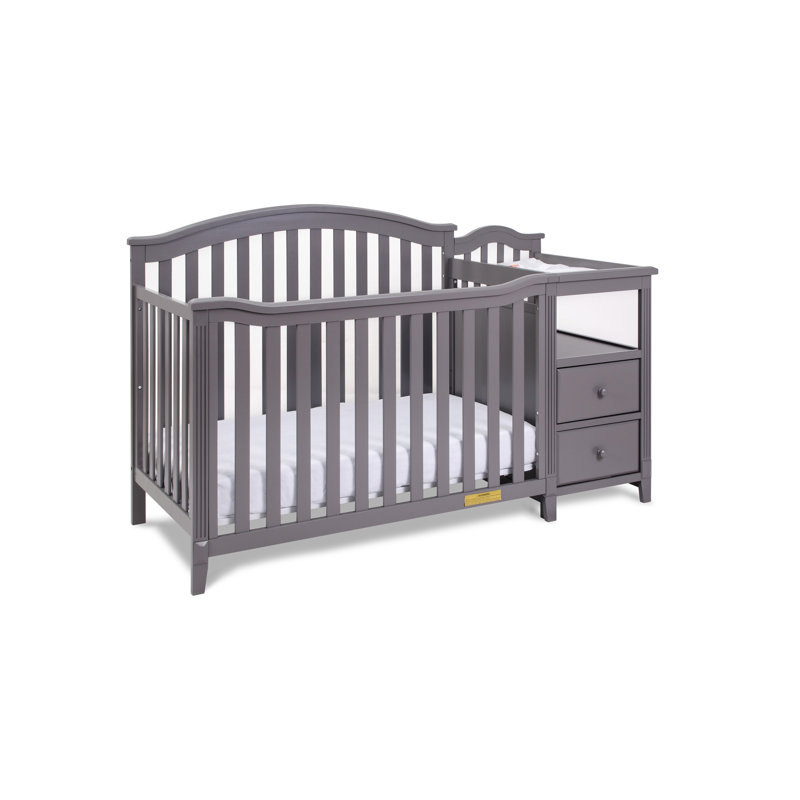 Brompton 4-in-1 Convertible Crib and Changer, Gray