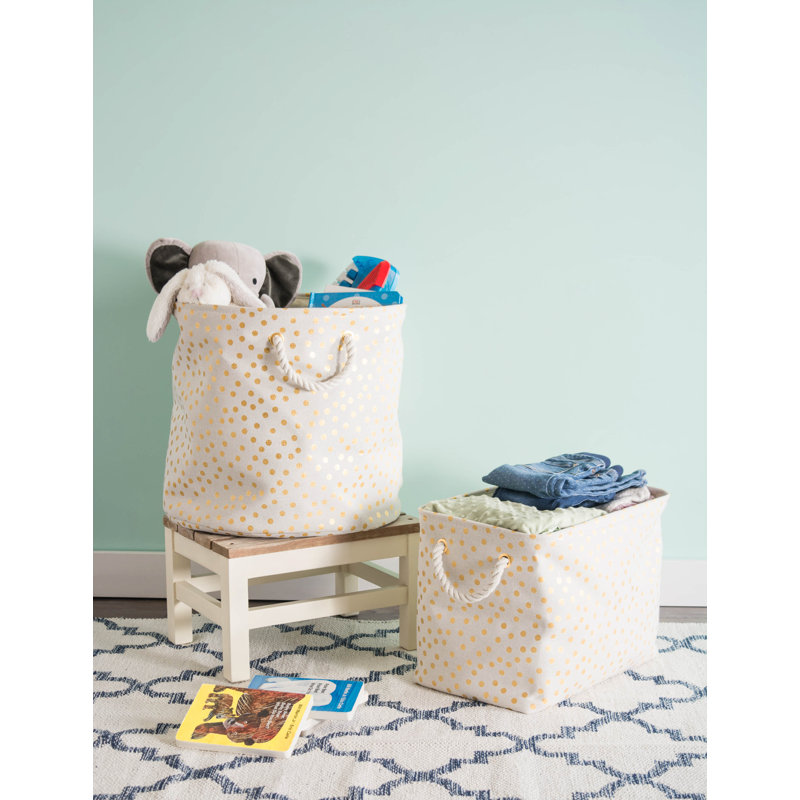 Panier en tissu Amado Dots, H 12 po x l 10 po x P 16 po