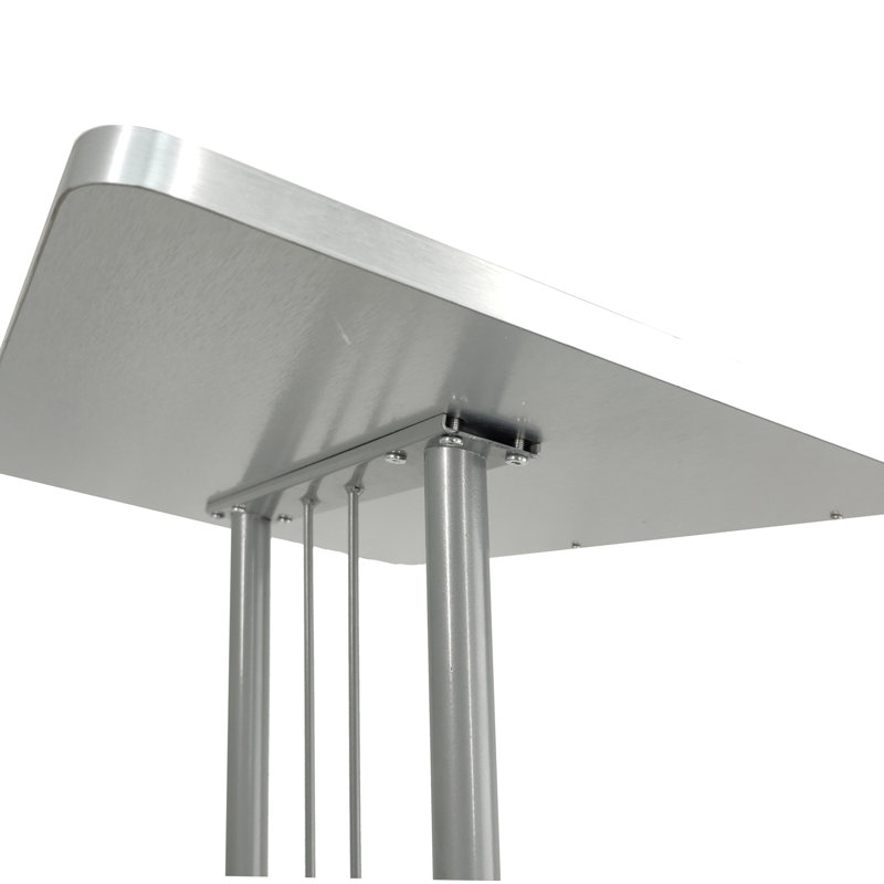 Podium assemblé Fixturedisplays® pour plancher, croix, acier et panneau de fibres à densité moyenne - Argent 119759 - Podium assemblé