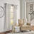 Drop Cloth Curtain Panel, Light Filtering Ring and Tab Top with Attached Valance, 95 in Long x 50 in Wide, Farmhouse Single Window Panel, Bedroom, Living Room and Dining Room, Off White-82922718-82922704
