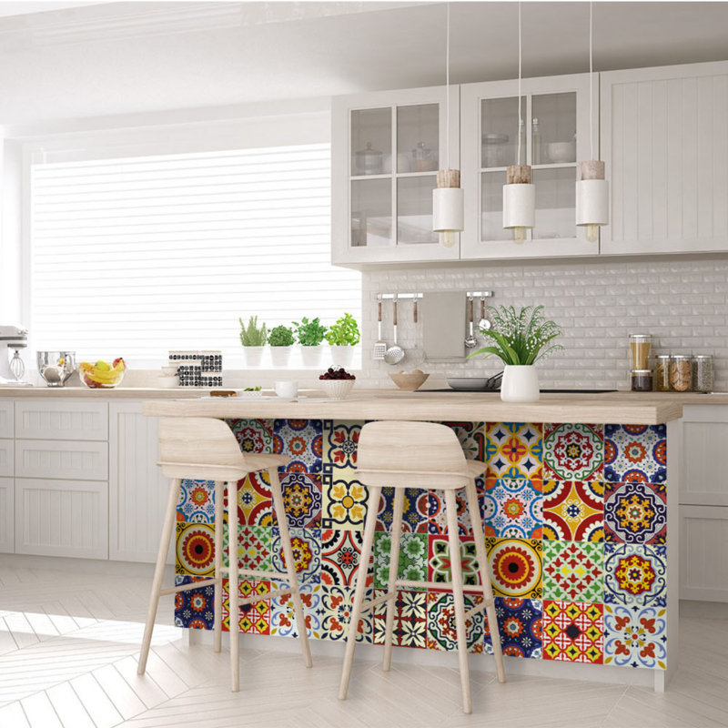 Carreau de mosaïque auto-adhésif en vinyle 4 po x 4 po