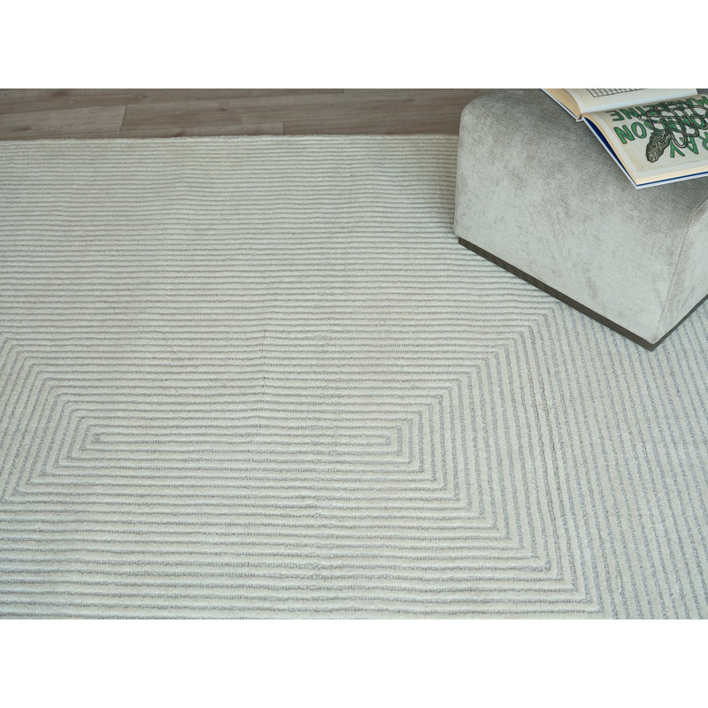 Serenity handloomed PET Beige/Brown Area Rug, Silver/Ivory, Rectangle 10' x 14'