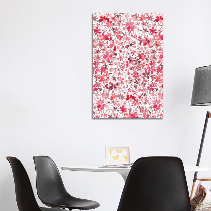 Colorful Flowers Petals Coral by Ninola Design - Wrapped Canvas Gallery-Wrapped Canvas Giclée
