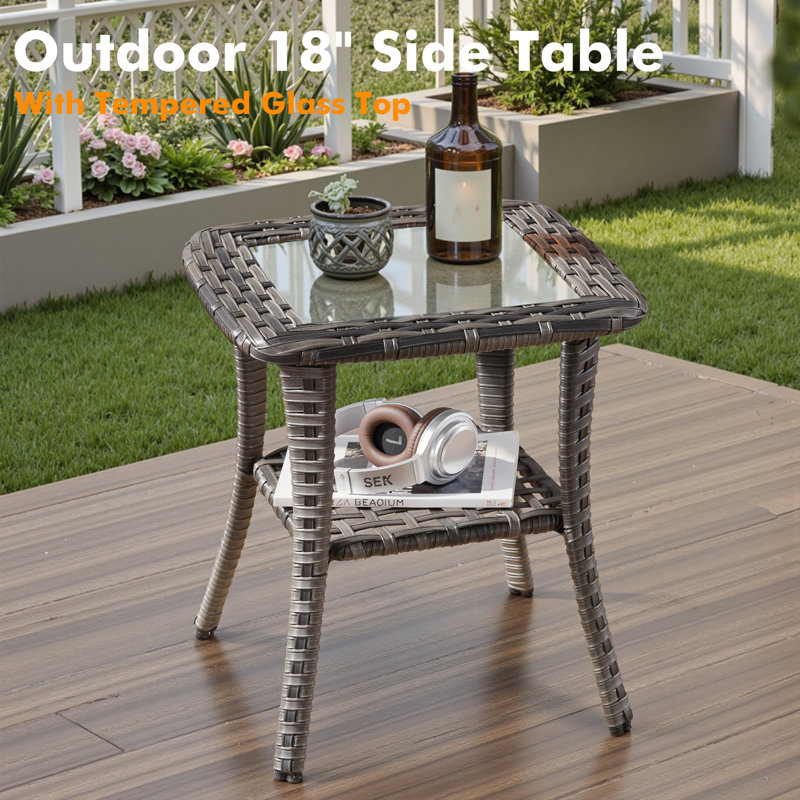 Ensemble de conversation canapé en osier pour 5 personnes avec coussins Allcot, Orange