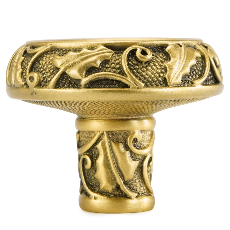 ROOKWOOD KNOB IN FLORENTINE PLATE, Gold