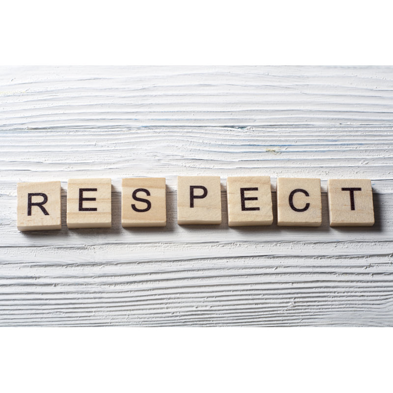Respect Word Wooden Block by Motizova - Wrapped Canvas Print, 30cm H x 46cm W x 3.8cm D
