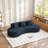 Boneless Curved Sectional Sofa with pillows-1881852546