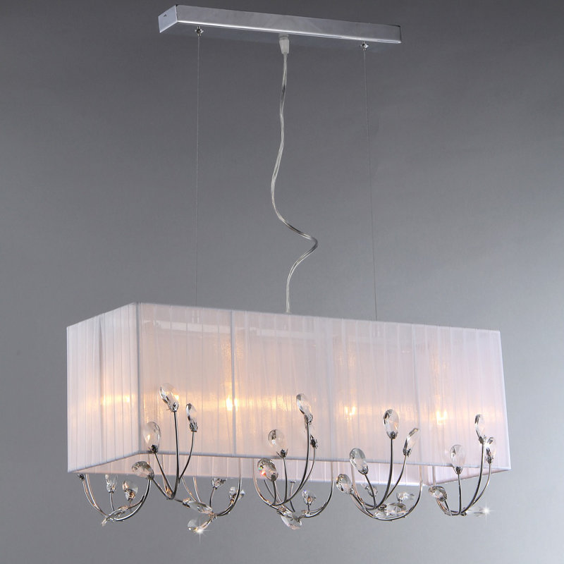 Luminaire suspendu rectangulaire 4 lumières pour îlot de cuisine Lyman