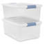 Sterilite Plastic Clear Stackable Latching Storage Box Container