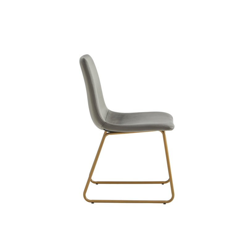 Chaise d'appoint en velours Farschid, Gris