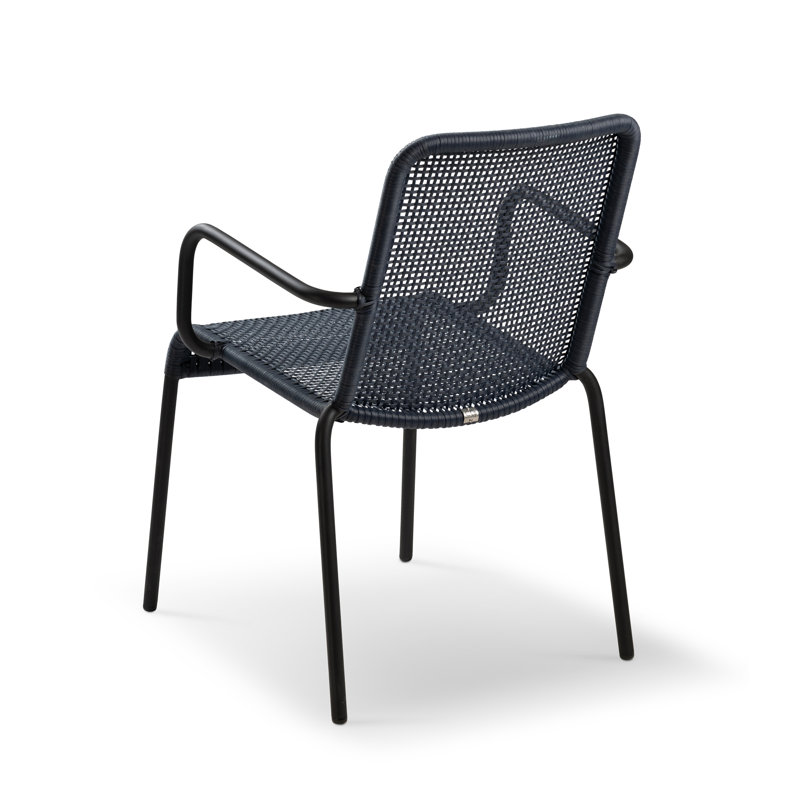Chaise de salle à manger avec accoudoirs empilable Cambridge - ensemble de 2, Indigo
