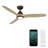 Skylark 3 - Blade Indoor/Outdoor Smart Ceiling Fan with Adjustable CCT 2700K-3000K-4000K-5000K LED Light Kit and Remote Control Included, Works With Alexa and iOS or Android App-528394840-486589688-486589685