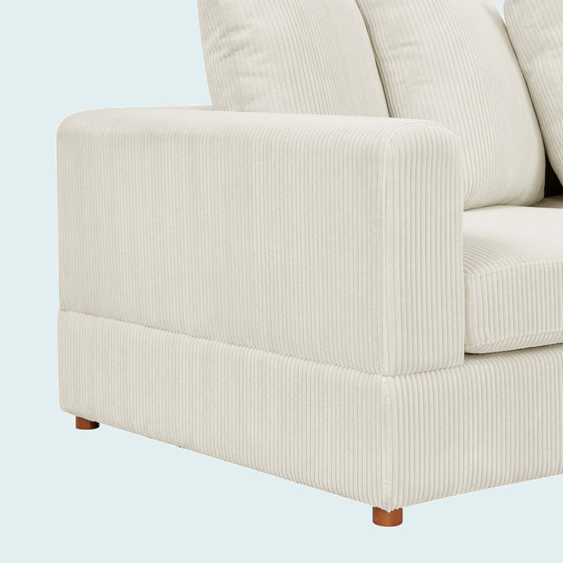 Canapé modulaire 6 pièces, Velours côtelé crème