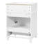 Meuble-lavabo de salle de bain avec lavabo en céramique, armoire de rangement en bois massif avec portes à fermeture douce, style rétro
