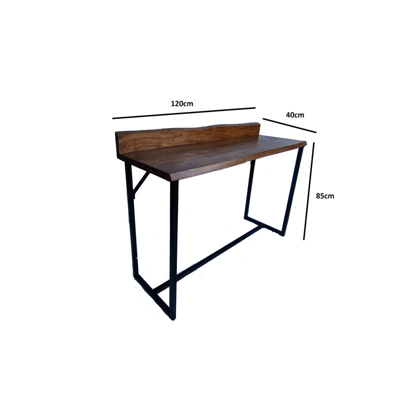 Flannagan Solid Wood Top Metal Base Writing Desk