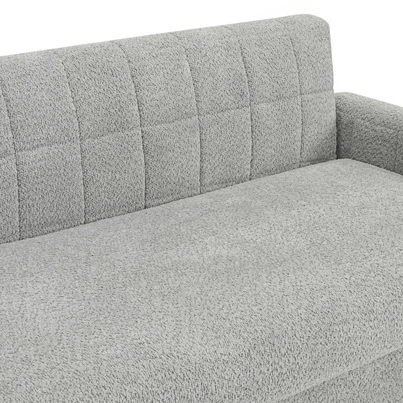 Canapé Modern, Boucle gris clair et bleu