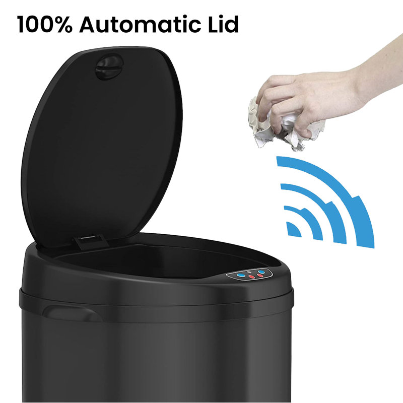 Motion Sensor Trash Can, Black