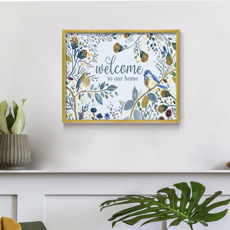 Bienvenue dans notre maison - Impression encadrée - Restickable, Doré, H 16 po x l 20 po