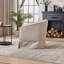 Fauteuil demi-tonneau pivotant en lin avec repose-pieds-733757787