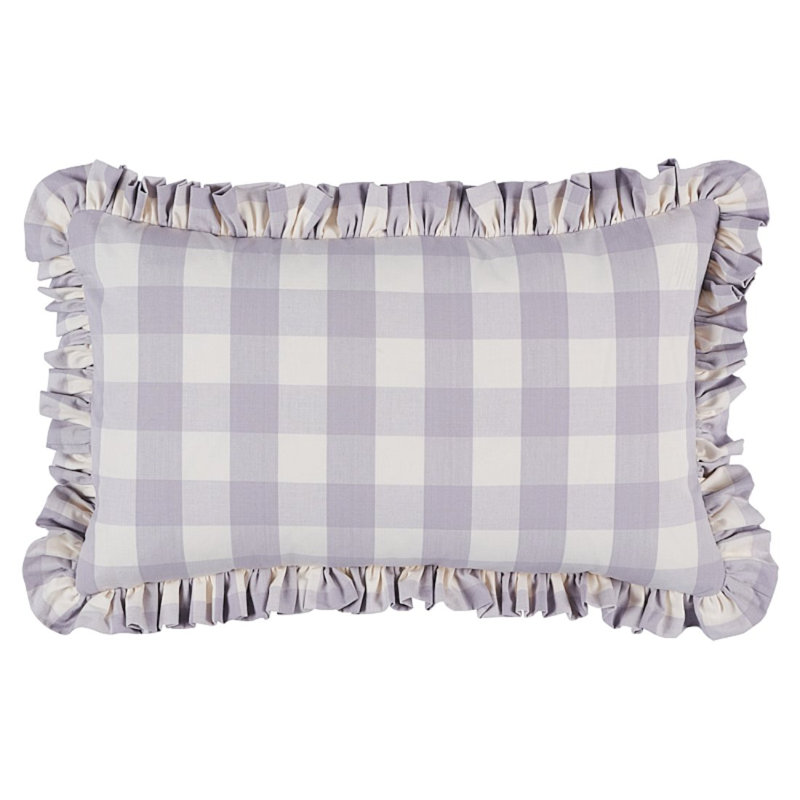 Coussin en coton Camden, 14 po x 22 po, Lilas/blanc