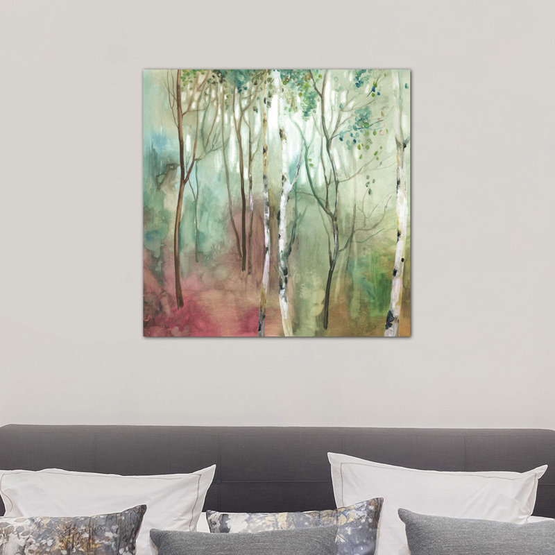 Birch In The Fog I by Allison Pearce - Wrapped Canvas Painting, 66.04 cm H x 66.04 cm W x 3.175 cm D