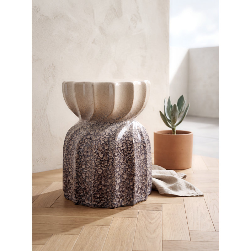 Tabouret de jardin Illiopolis Global, Bleu / Crème