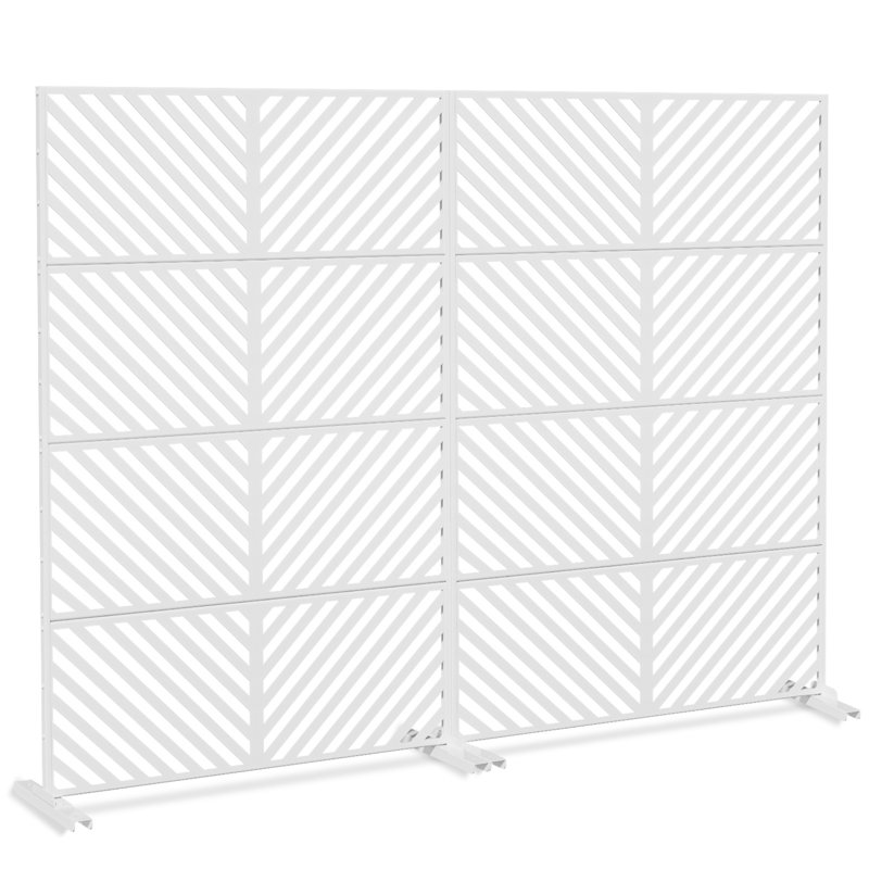 Paravent décoratif autoportant en métal, panneau d'intimité extérieur en acier inoxydable avec support pour terrasse et patio.