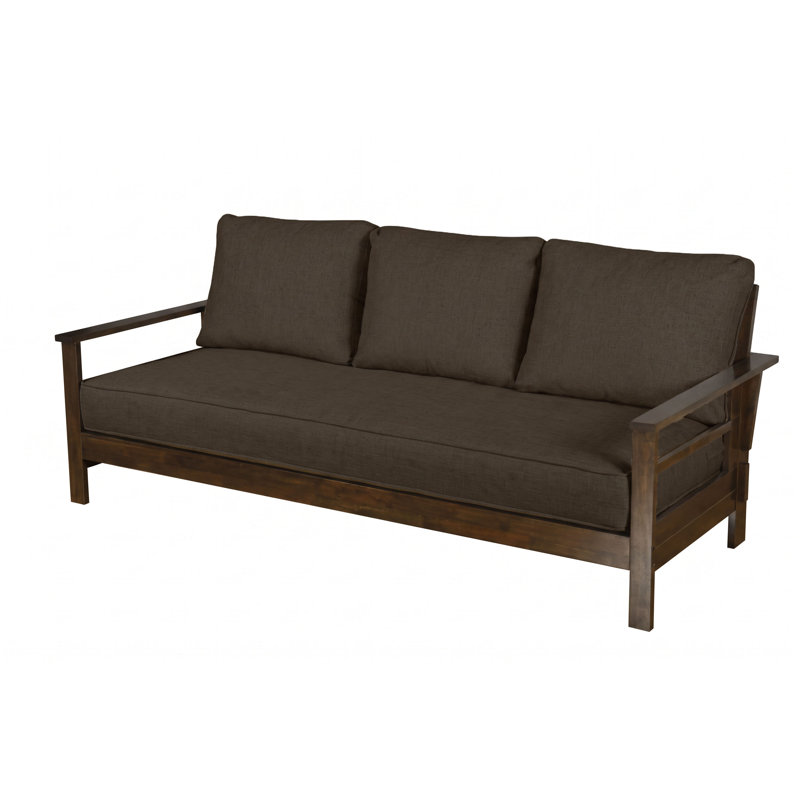 Pendleton Wood Frame Studio Sofa, Linen Cocoa