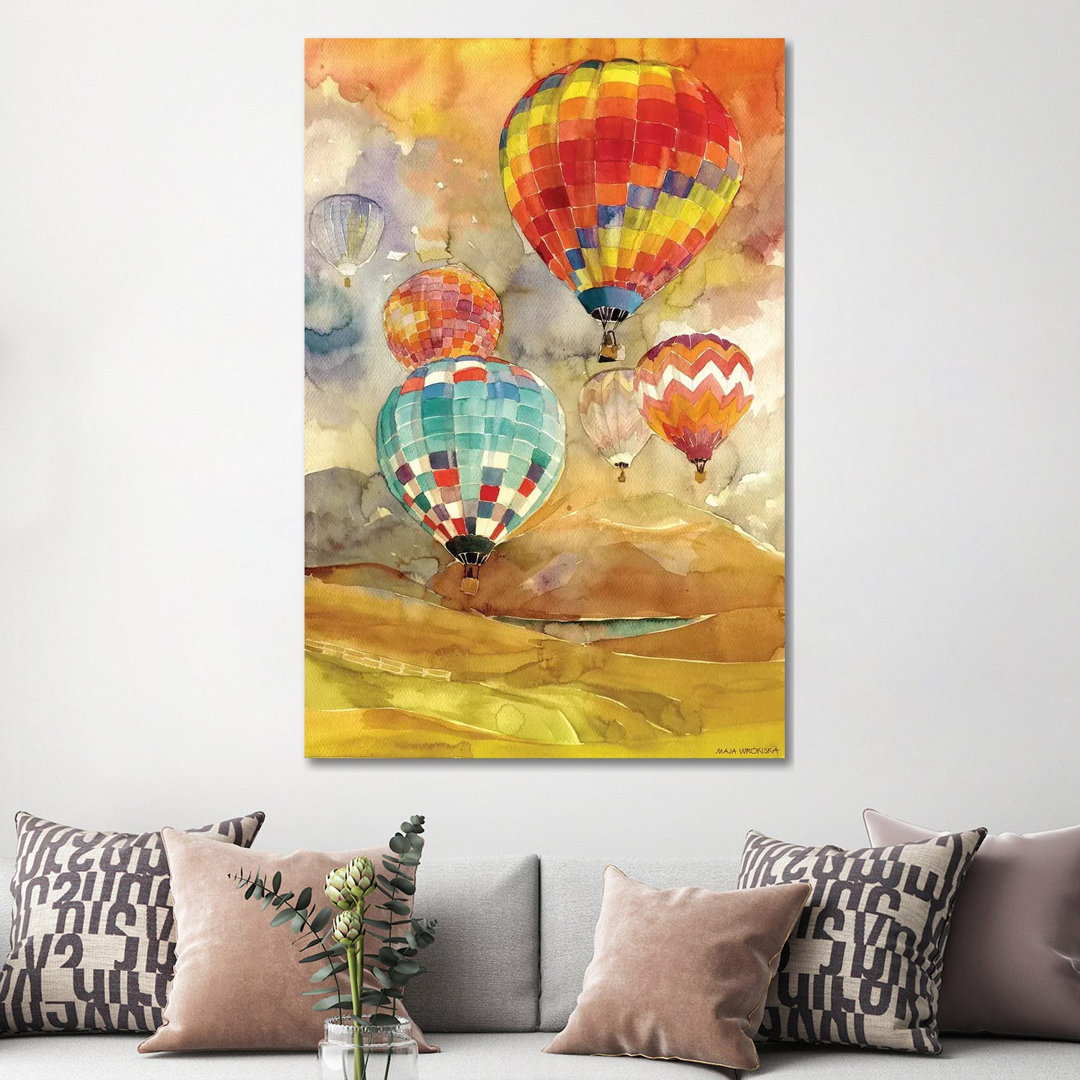 Balloons by Maja Wronska - Wrapped Canvas Painting