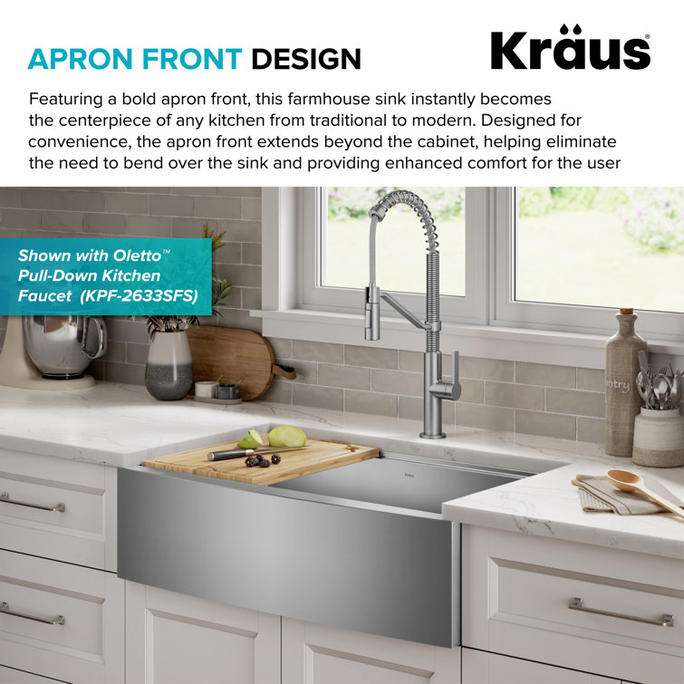 Kraus Kore Workstation Dual-mount 33-in x 22-in Stainless Steel Single Bowl  2-Hole Workstation Kitchen Sink in the Kitchen Sinks department at