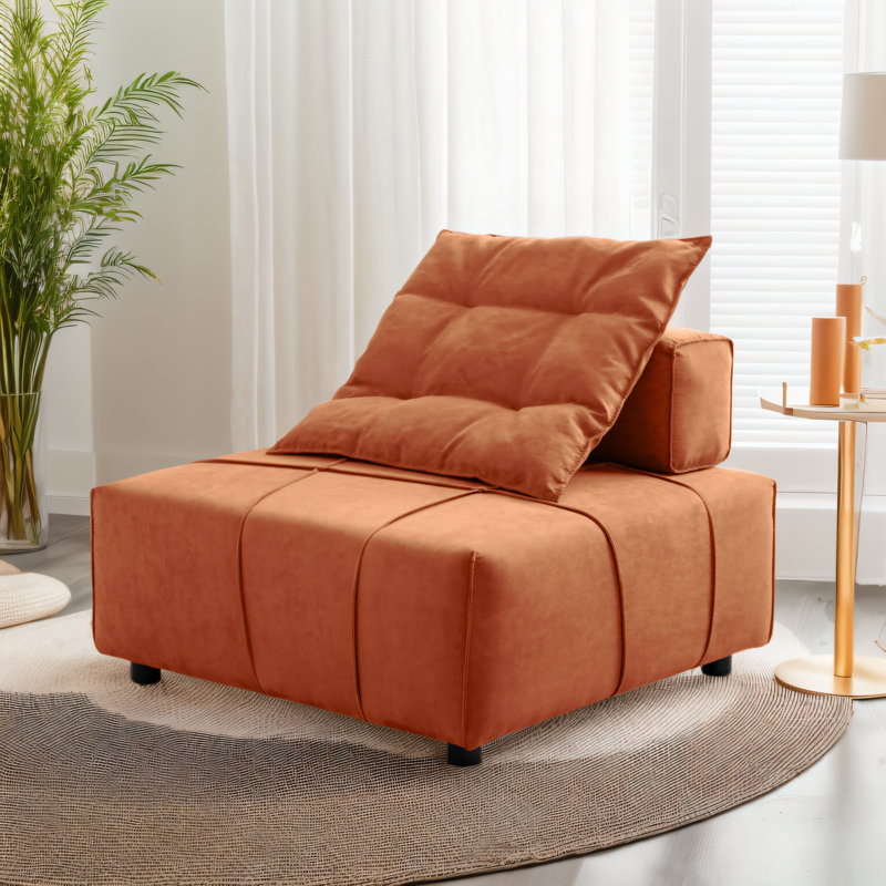 Module de canapé simple large Pellham, fauteuil d'appoint, fauteuil de salon avec canapés en forme de U