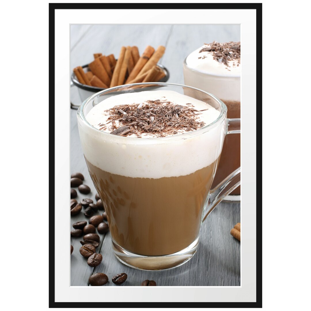 Gerahmtes Poster Schokolade und Kaffee