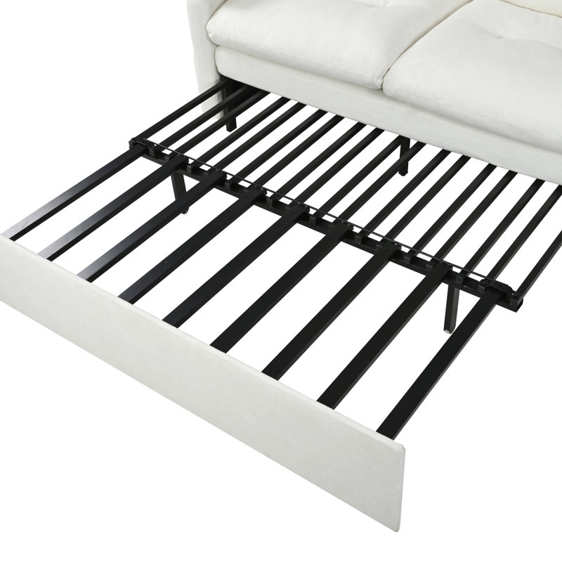  Canapé-lit convertible en chenille, canapé-lit escamotable 3-en-1 avec coussins épais et poche de rangement latérale, canapé grand pour le salon