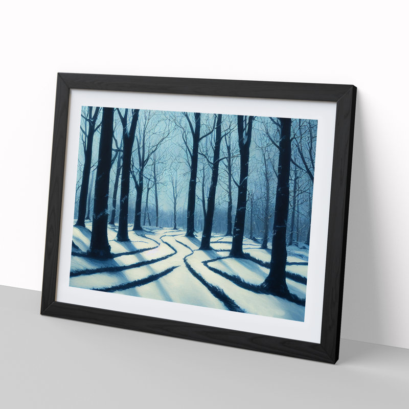 Joyous Winter Forest - Framed Print, Black, 34cm H x 46cm W x 2cm D