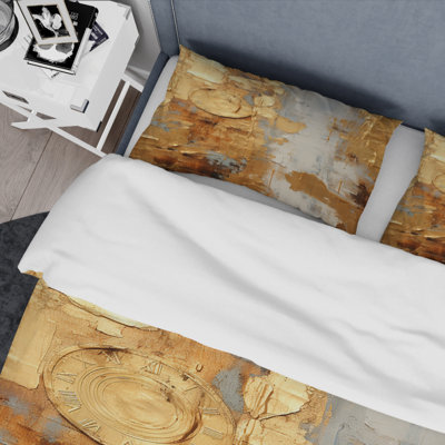 Ensemble de housse de couette en microfibre / polyester Vintage Gold Togetherness I