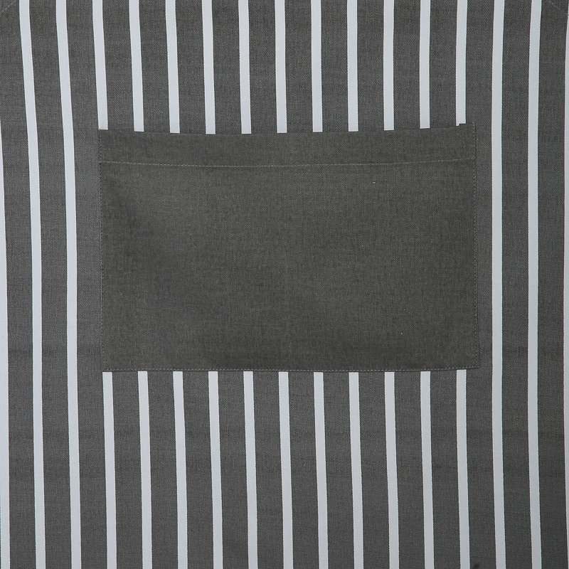 Striped Bib Apron, Grey Striped