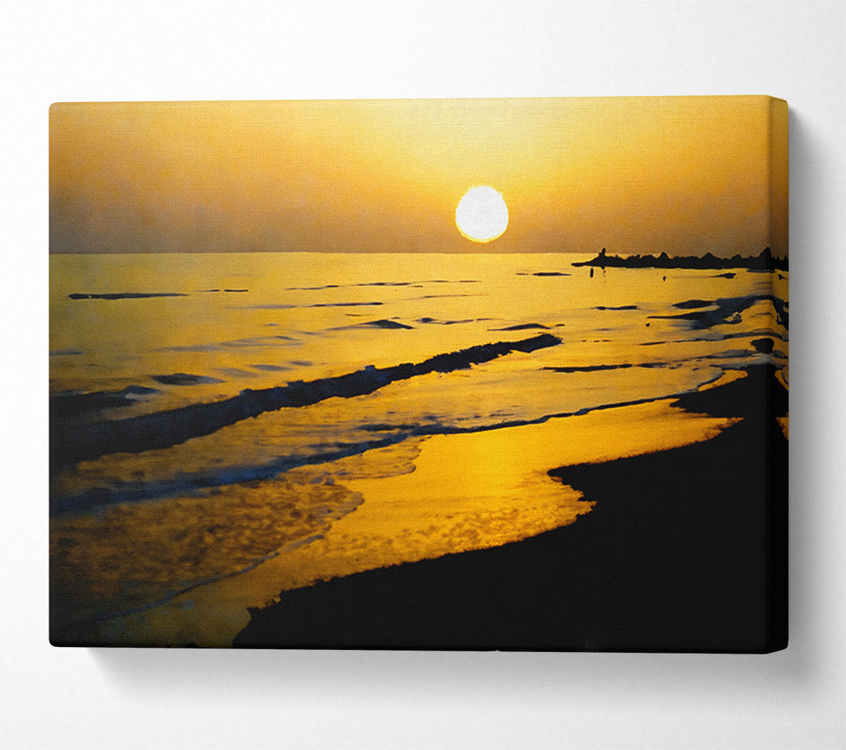 House of Hampton Golden Ocean Waves - Wrapped Canvas Art Prints ...