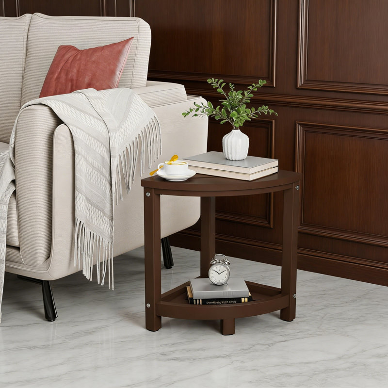 Corner Shower Stool With Shelf - Waterproof Indoor Outdoor Seat, Brown