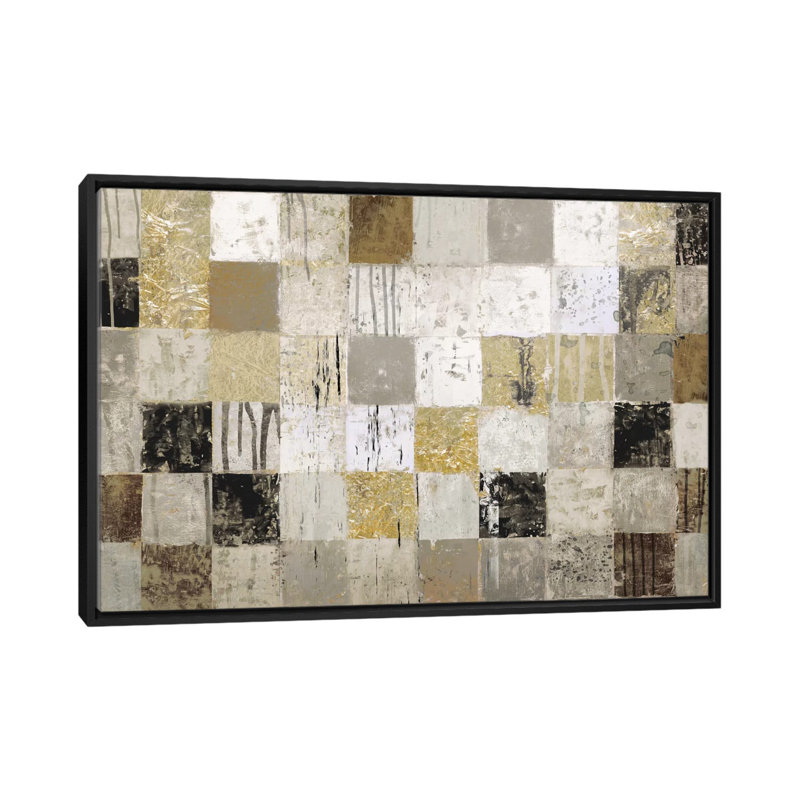 « africain mosaic ii », impression sur toile, H 18 po x l 26 po x P 1,5 po, Toile avec cadre noir, Pas de tapis